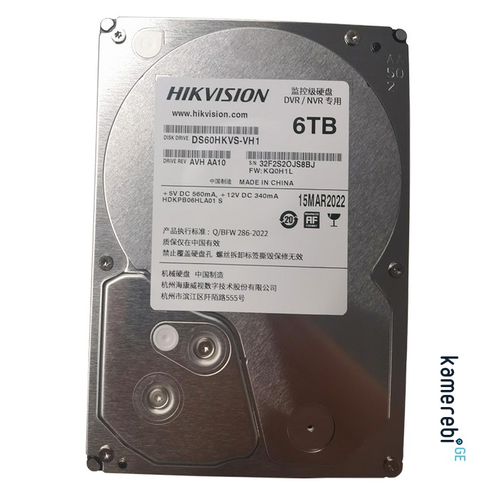 მყარი დისკი, Hikvision,HDD, 6TB, DS60HKVS-VX1